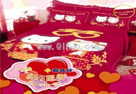 雅芳婷婚慶床品為新人繡名