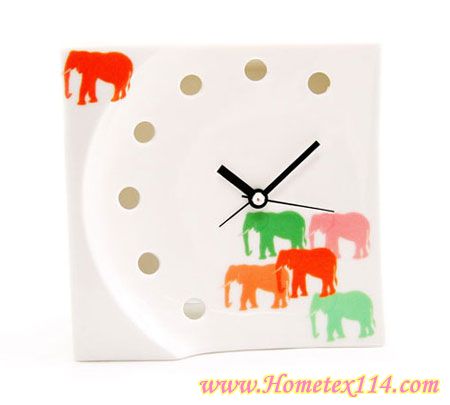 時尚瓷器桌鐘,夏季純白誘惑