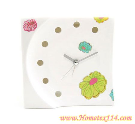 時尚瓷器桌鐘,夏季純白誘惑