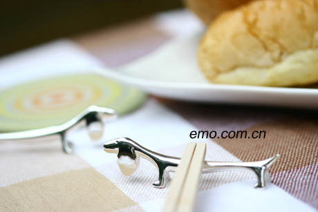 鍍銀狗狗筷架可愛無限