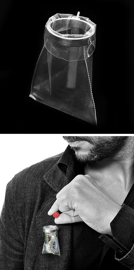 超酷的“胸針垃圾袋”