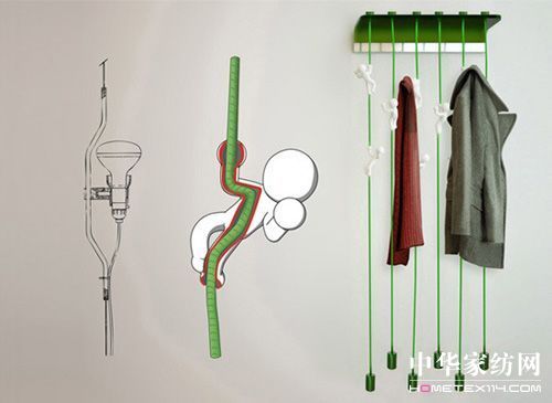 爬繩小人兒掛衣架