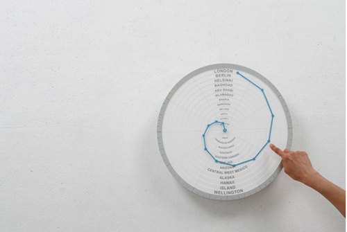 創意時鐘 螺旋曲線世界時鐘