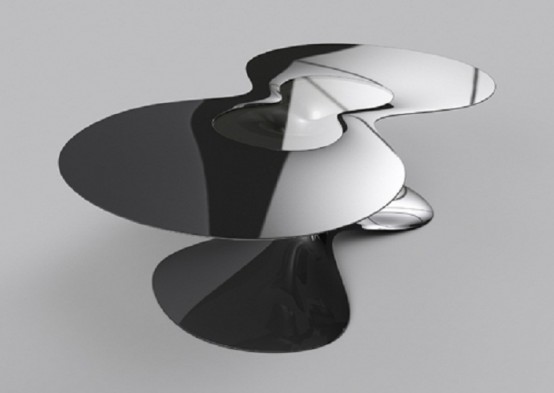 前衛設計金屬質感的未來風格家具