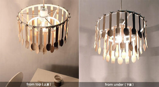 餐具吊燈讓調(diào)羹叉子掛起來(lái)