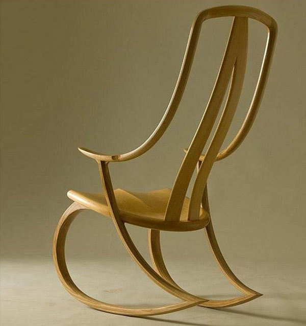 優(yōu)雅精美的櫻桃木搖椅