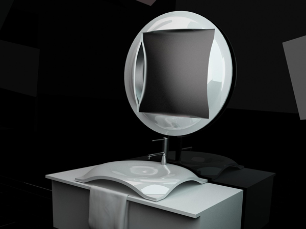 根據(jù)水面波紋設(shè)計的洗臉盆