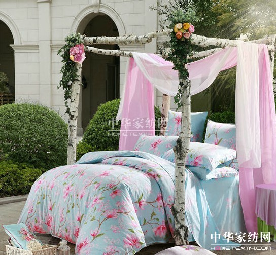 水星家紡田園床品帶你夢回桃花源